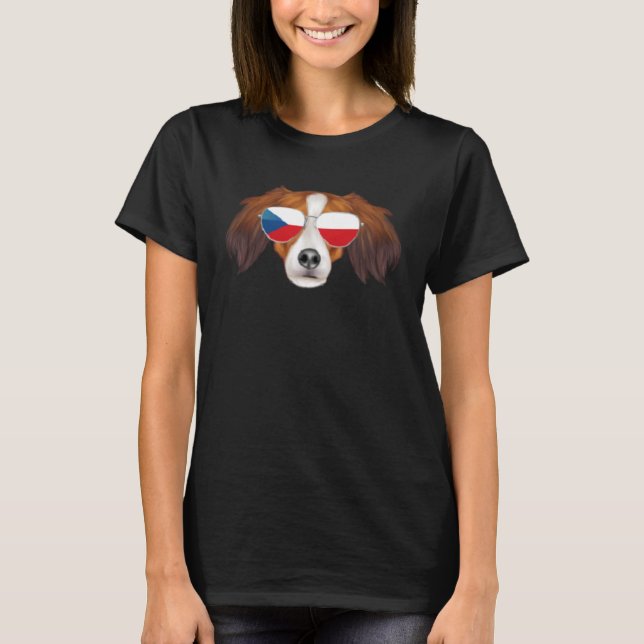 Tschechische Flagge Nederlandse Kooikerhondje Tsch T-Shirt (Vorderseite)