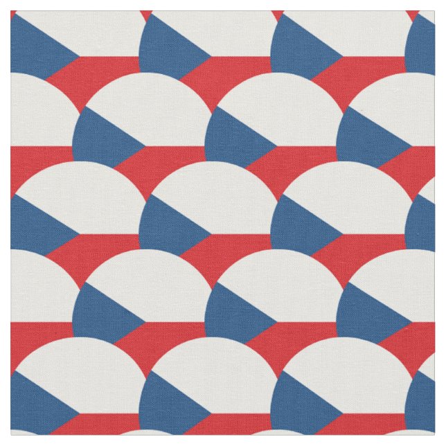 Tschechische Flagge & Trendy Fabric / Mode Stoff (Nahaufnahme)