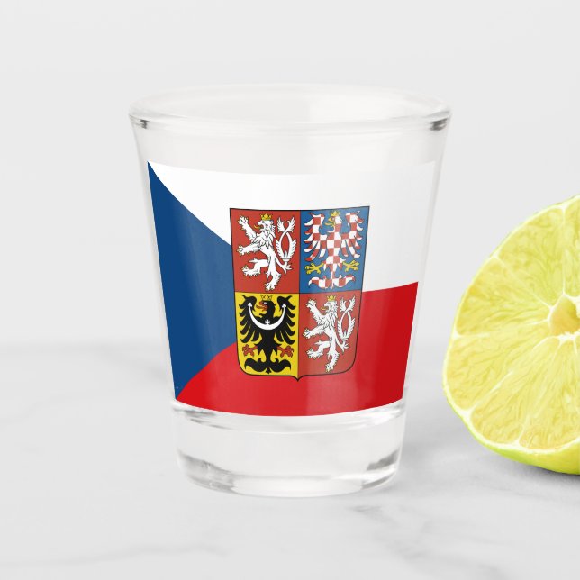 Tschechische Flagge & Tschechische Republik Länder Schnapsglas (Vorderseite)