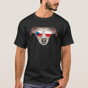 Tschechische Flagge Whippet Hund Tschechische Repu T-Shirt