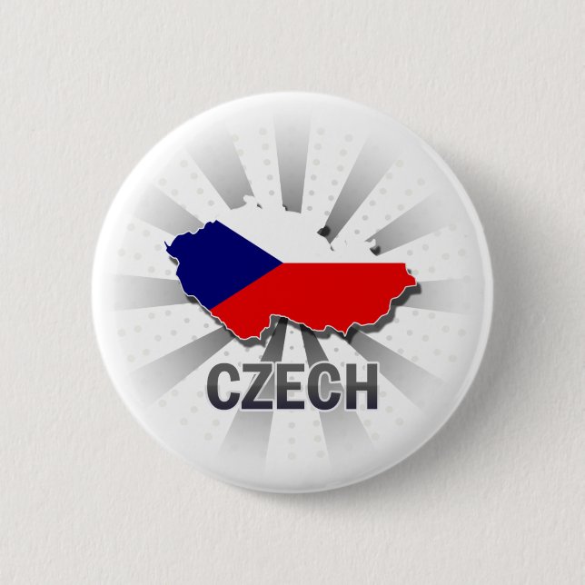 Tschechische Flaggen-Karte 2,0 Button (Vorderseite)