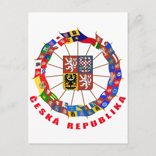 Tschechische Flaggen Pinwheel Postkarte (Vorderseite)