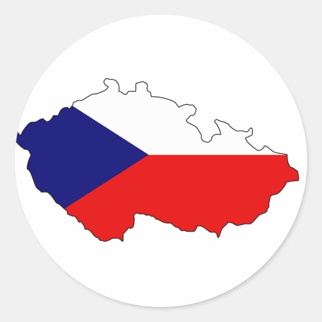 Tschechische Flaggenkarte Runder Aufkleber (Vorderseite)