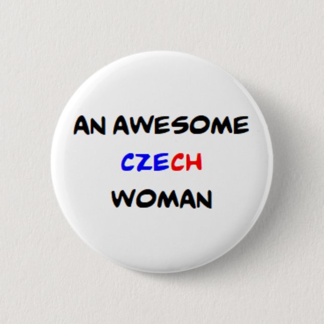 tschechische Frau, großartig Button (Vorderseite)