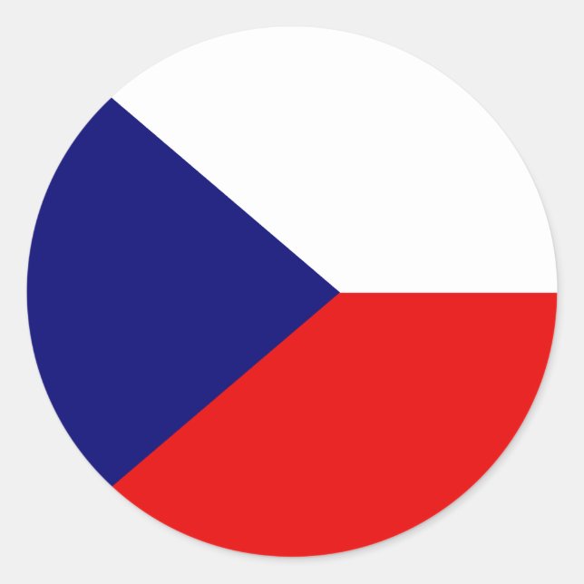 Tschechische Hochwertige Flagge Runder Aufkleber (Vorderseite)