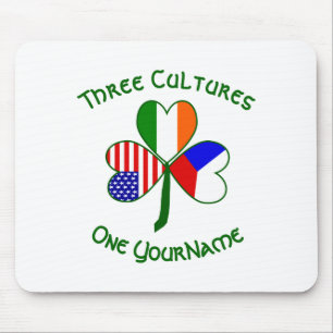 Tschechische Irland-USA-Shamrock-Flagge Personalis Mousepad