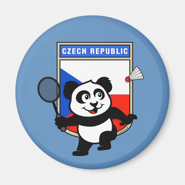 Tschechische Republik Badminton Panda Magnet (Vorne)