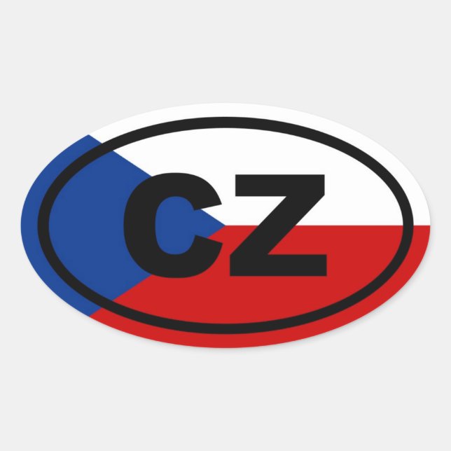 Tschechische Republik - CZ - Europäische Ovaler Aufkleber (Vorderseite)