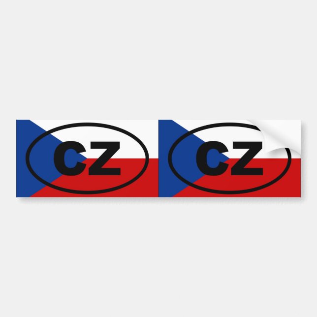 Tschechische Republik CZ Europäisches Oval Autoaufkleber (Vorne)