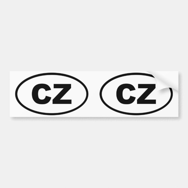 Tschechische Republik CZ Europäisches Oval Autoaufkleber (Vorne)