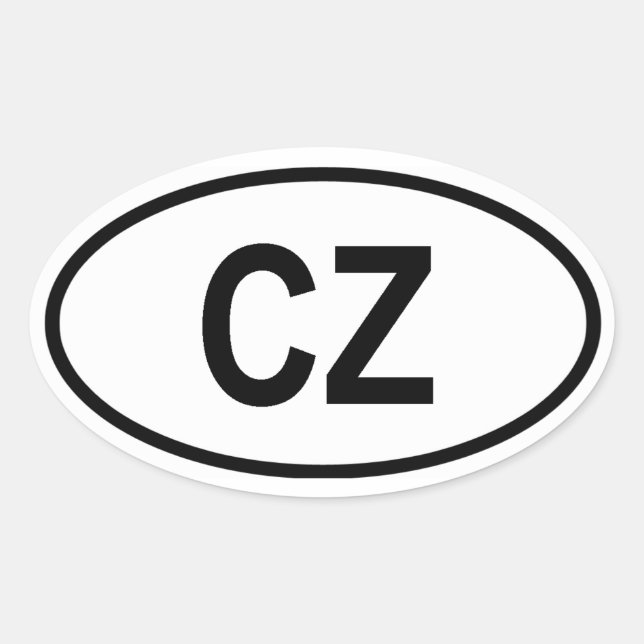 Tschechische Republik "CZ " Ovaler Aufkleber (Vorderseite)