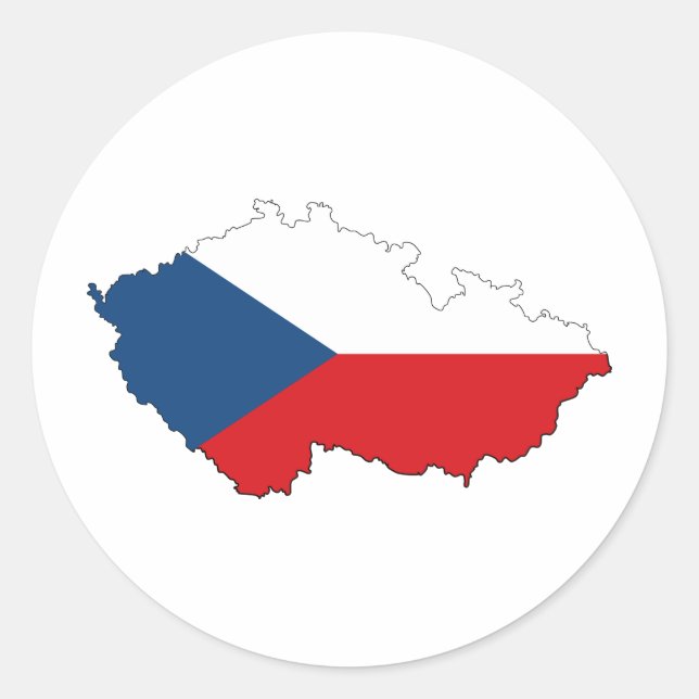 Tschechische Republik CZ Runder Aufkleber (Vorderseite)