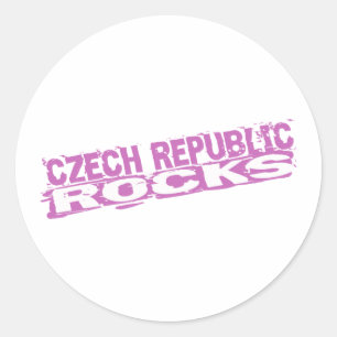 Tschechische Republik-Felsen Runder Aufkleber