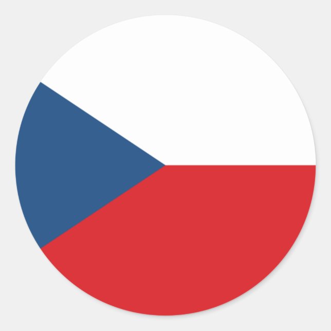 Tschechische Republik Flagge CZ Runder Aufkleber (Vorderseite)