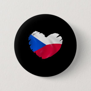 Tschechische Republik Flagge in Form eines Herzens Button