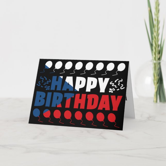 Tschechische Republik Flagge Patriotic Geburtstag Karte (Vorderseite)