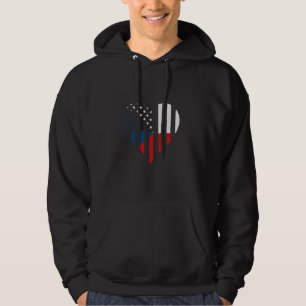 Tschechische Republik Flagge USA Herz Ceska Tschec Hoodie