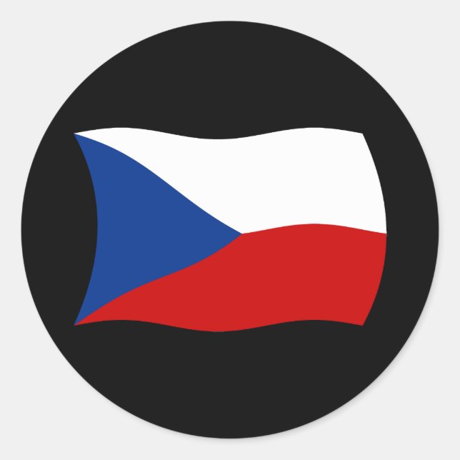 Tschechische Republik Flaggenaufkleber Runder Aufkleber (Vorderseite)