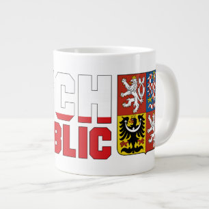 Tschechische Republik Flaggentext und Emblem Jumbo-Tasse