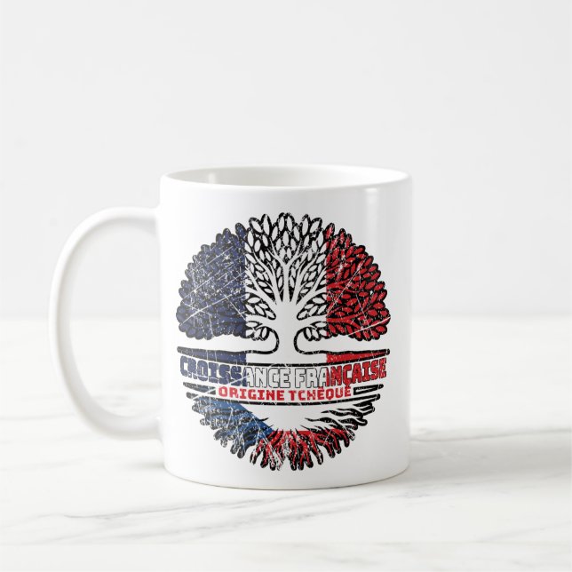 Tschechische Republik Frankreich - Tree Roots-Flag Kaffeetasse (Links)