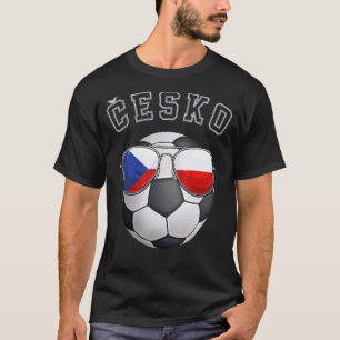 Tschechische Republik Fußball Fan Sunglass Fußball T-Shirt