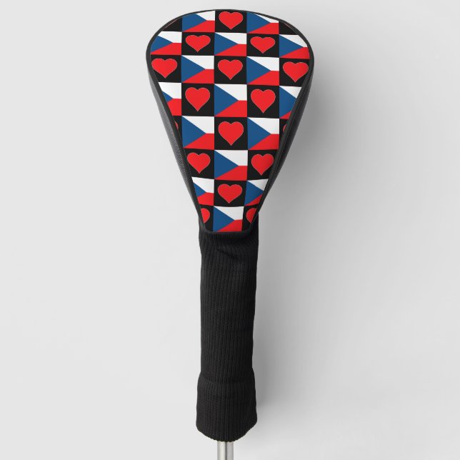 Tschechische Republik Golf Lover Herzstück Muster  Golf Headcover (Vorderseite)