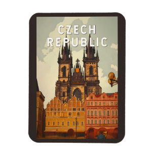 Tschechische Republik Illustration Reise Kunst Vin Magnet