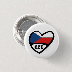 Tschechische Republik Ländercode Flag Herzstück Bu Button