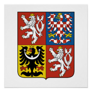 Tschechische Republik Landeswappen Symbol Emblem F Poster