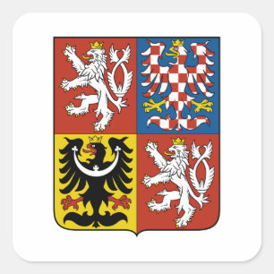 Tschechische Republik Landeswappen Symbol Emblem F Quadratischer Aufkleber