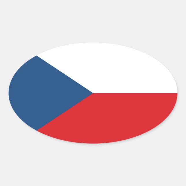 Tschechische Republik Ovaler Aufkleber (Vorderseite)