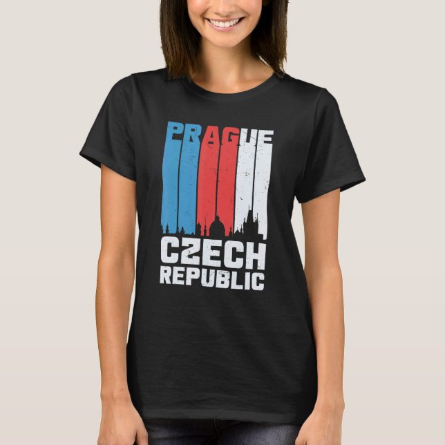 Tschechische Republik Prag Skyline Prag T-Shirt (Vorderseite)