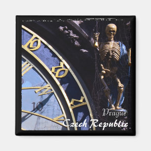 Tschechische Republik, Prag, Uhr + Skelett (Magnet Magnet
