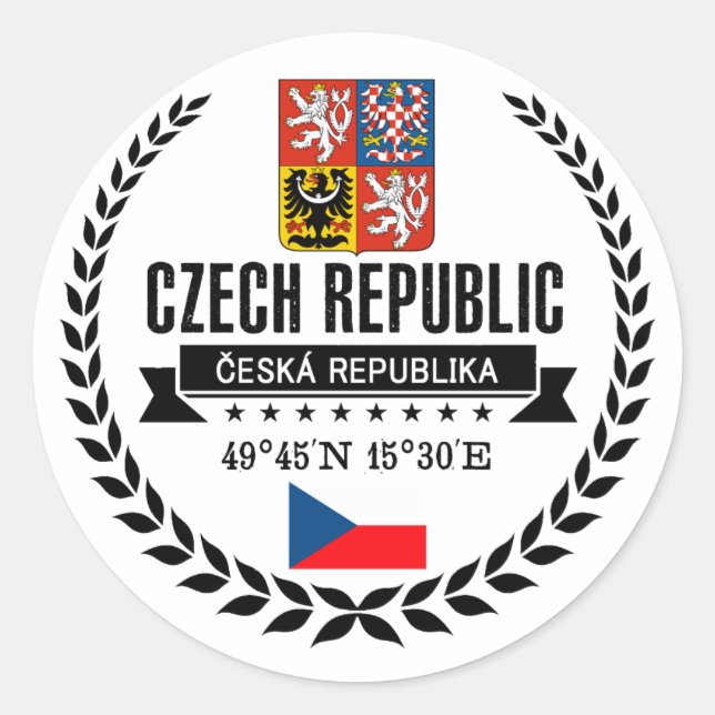 Tschechische Republik Runder Aufkleber (Vorderseite)