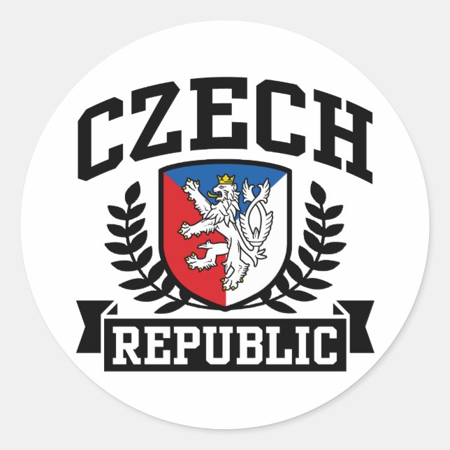 Tschechische Republik Runder Aufkleber (Vorderseite)