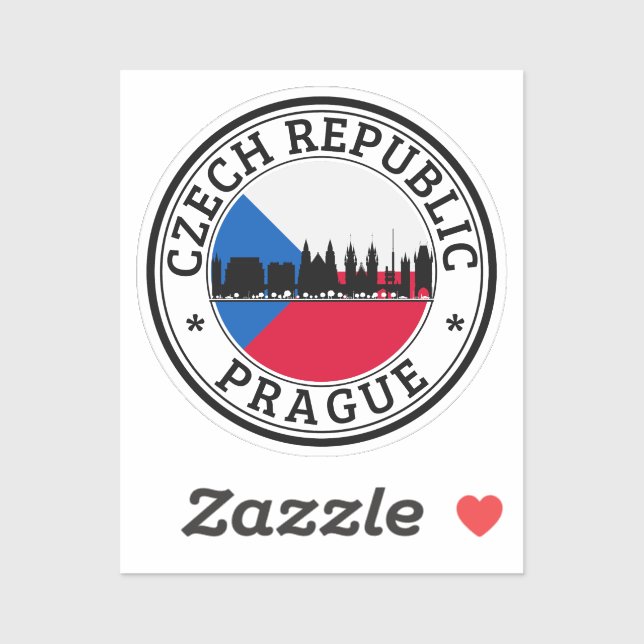 Tschechische Republik Siegel Aufkleber Rundflagge  (Blatt)