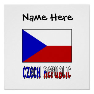 Tschechische Republik Tschechische Flagge Schwarz Poster
