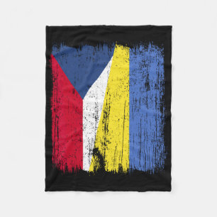 Tschechische Republik Ukraine Halbe Flagge Tschech Fleecedecke