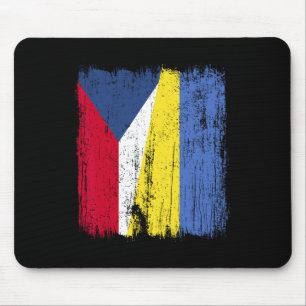 Tschechische Republik Ukraine Halbe Flagge Tschech Mousepad