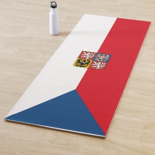 Tschechische Republikflagge mit überlagertem Wappe Yogamatte