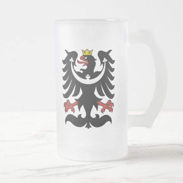 Tschechische schlesische Adler-Tasse Mattglas Bierglas (Rechts)
