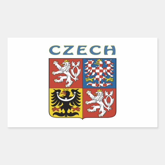 TSCHECHISCHE Wappendecke Rechteckiger Aufkleber (Vorderseite)
