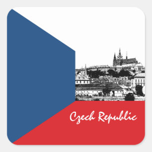 Tschechischer Aufkleber, Prag, patriotisch, Tschec Quadratischer Aufkleber