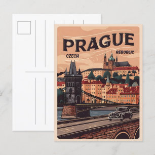 tschechischer Jahrgang Reiseprague tschechische St Postkarte