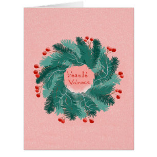 Tschechischer Weihnachtskranz Postkarte