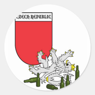 Tschechisches Emblem mit Löwe Runder Aufkleber
