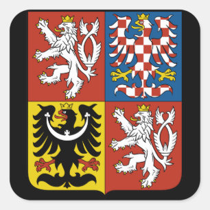tschechisches Emblem Quadratischer Aufkleber