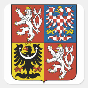 tschechisches Symbol Quadratischer Aufkleber