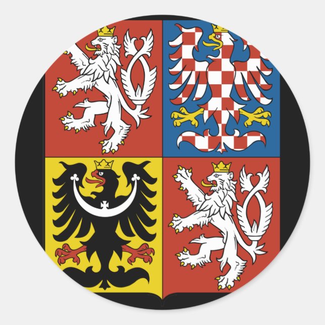 tschechisches Symbol Runder Aufkleber (Vorderseite)