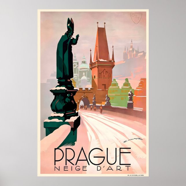 Tschechisches Vintage-Reiseposter Prag Poster (Vorne)